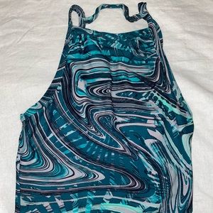 Kortni Jeane high neck swim top.